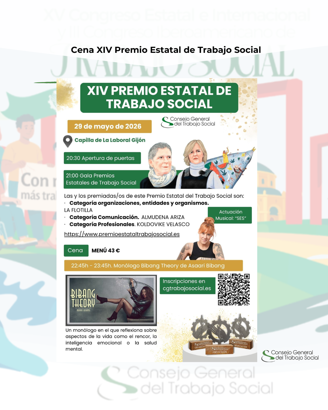 Cena XIV Premio Estatal de Trabajo Social
